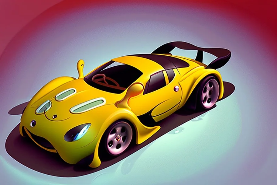 whimsical cartoony sports car