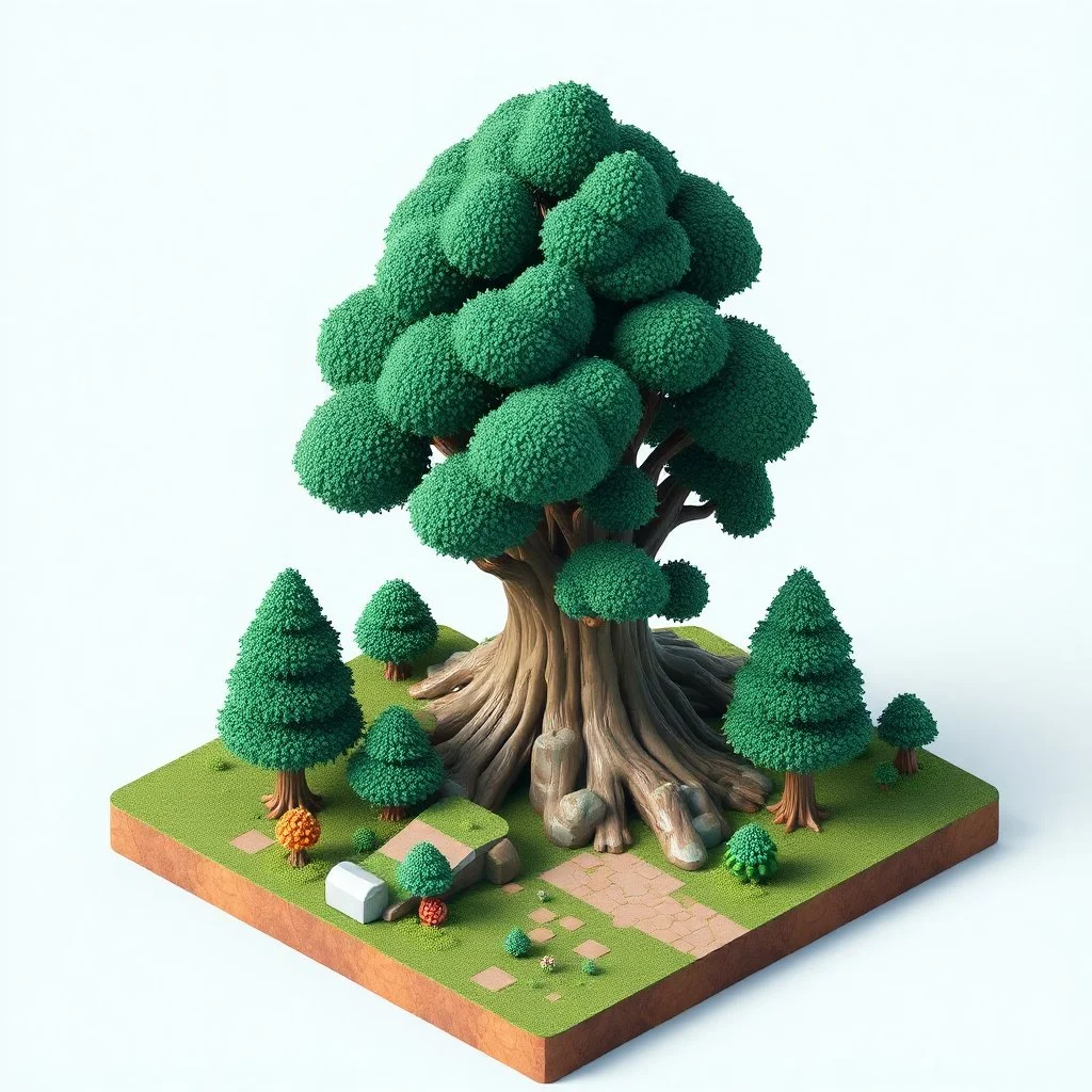 isometric voxel tree