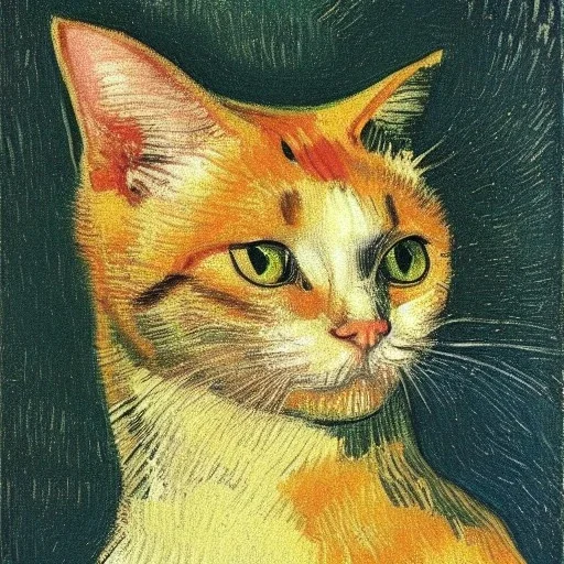 Portrait of a cat by Van Gogh