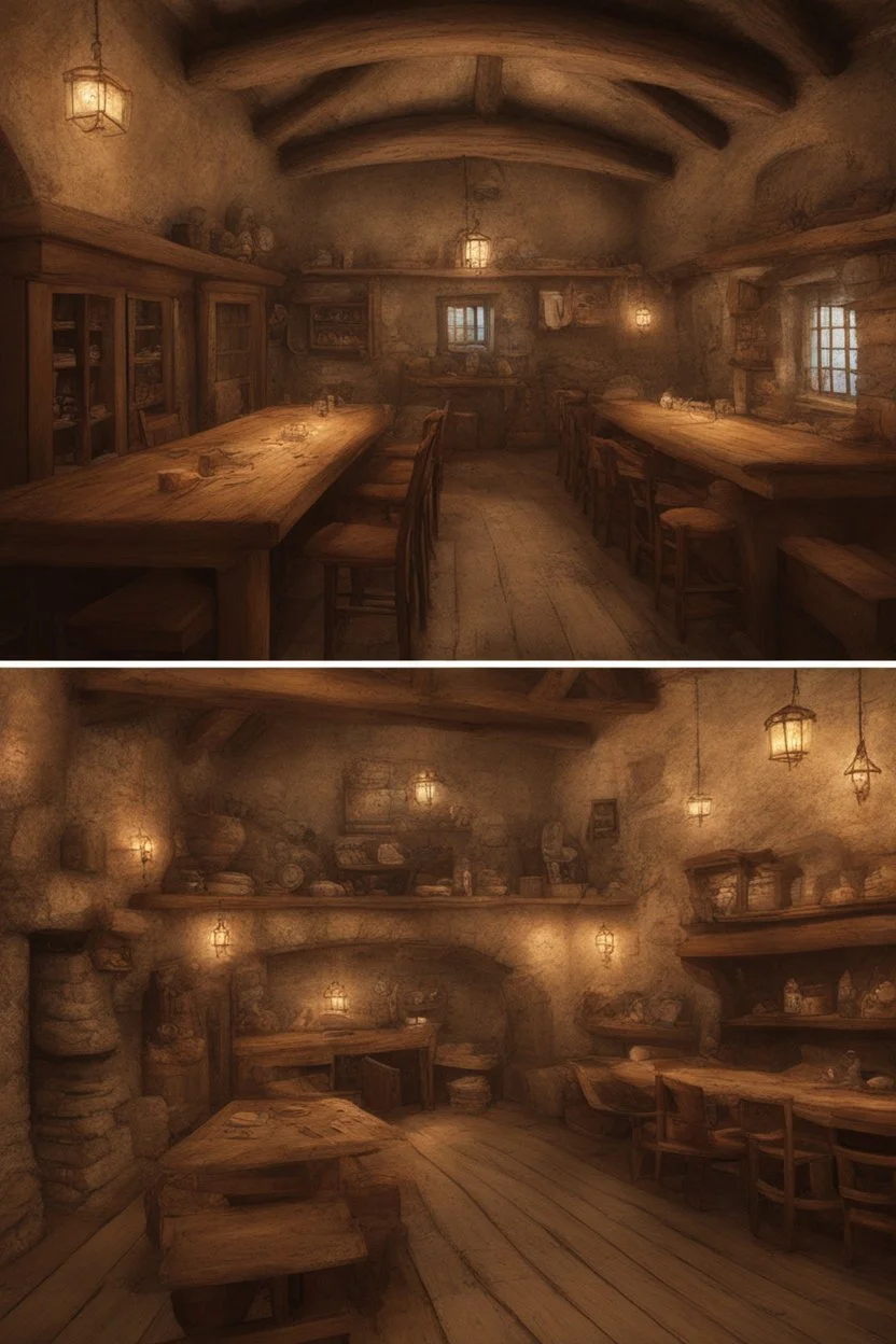 Warm and cozy medieval tavern