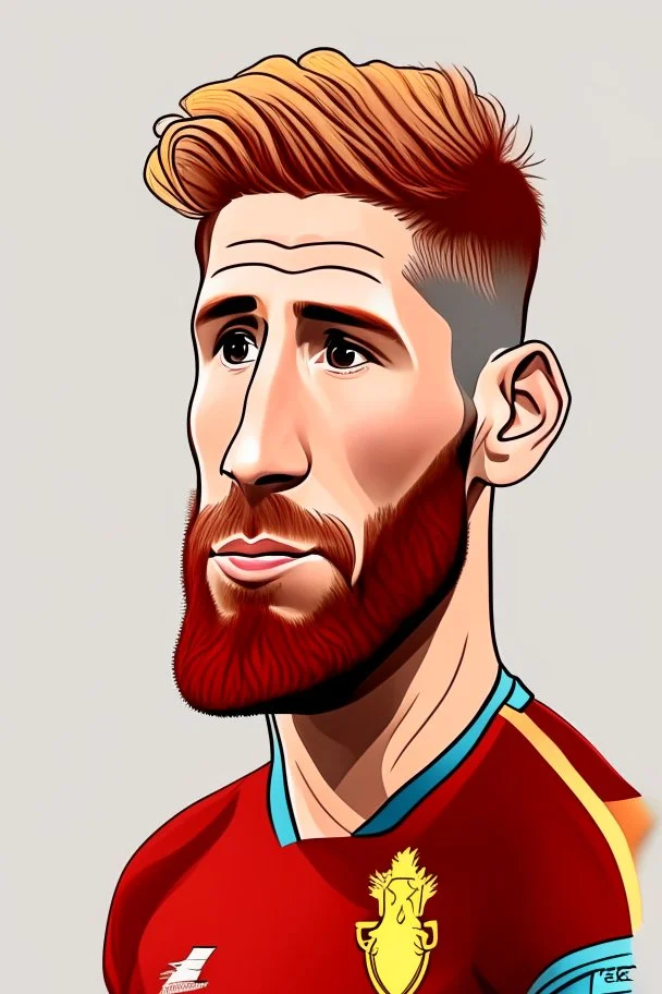 Sergio Ramos Spanish soccer player 2d cartoon