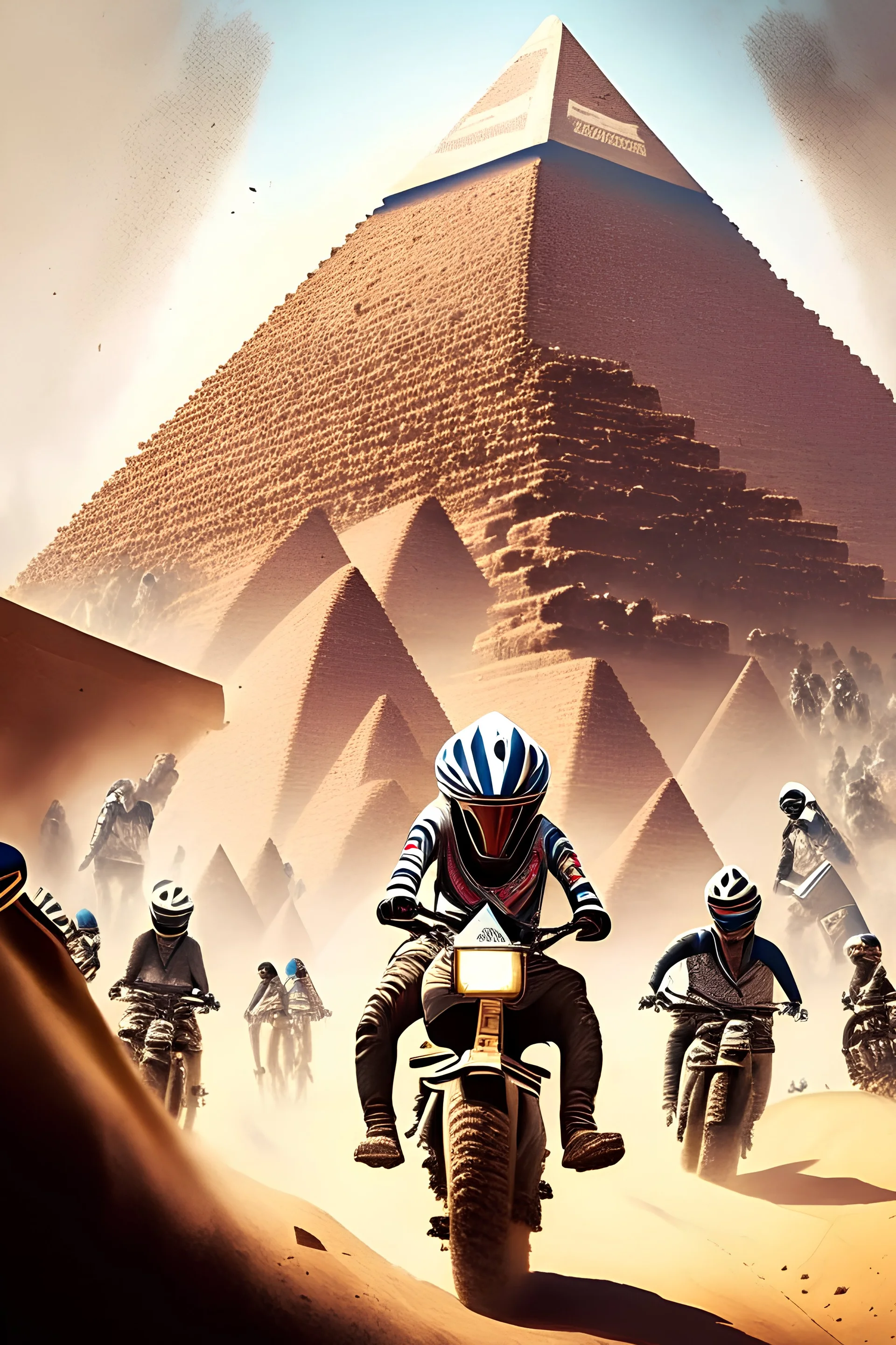 سباق موتسيكلات وسط الاهرامات اهرامات الجيزة جمهور شباب وبنات واعلام