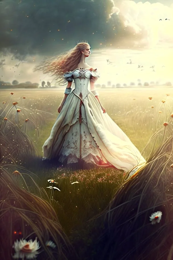 fantasy princess standing on the field