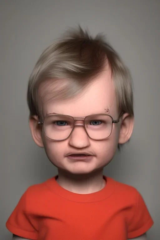 Dahmer toddler, full body, angry, bokeh, hyper realistic