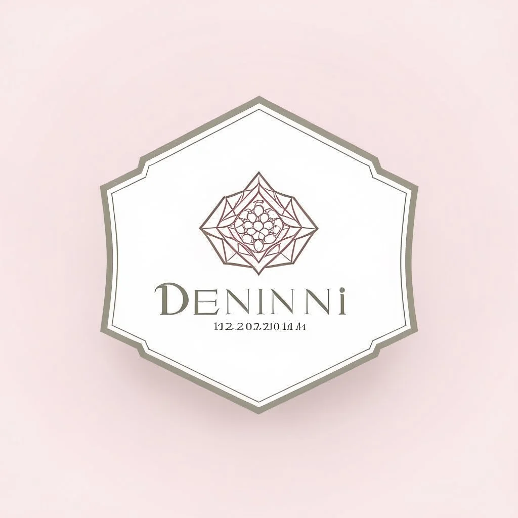 Create a logo for Deniz, a boutique of diamond-inspired dresses, Baby Pink