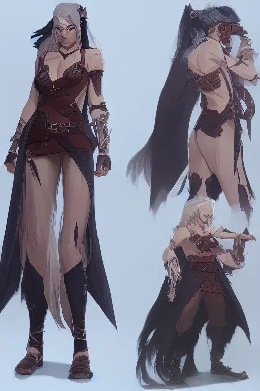 Viking woman character design semi realistic anime