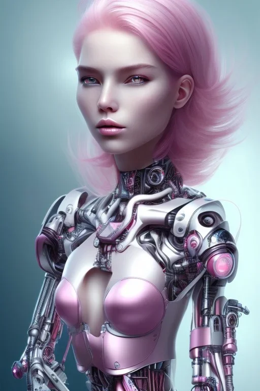 cyborg, pink hair,seven , perfekt, real, dream