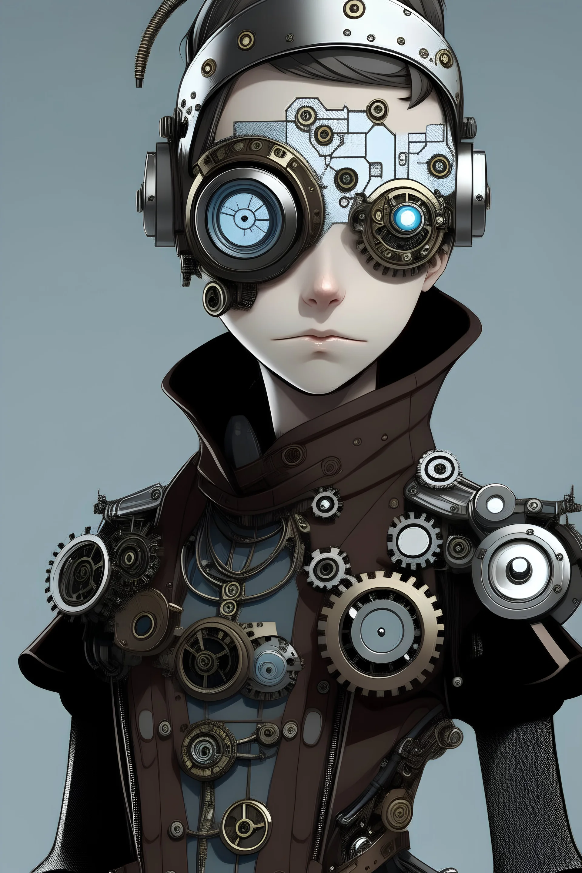 Cyborg teenager clockwork eyes