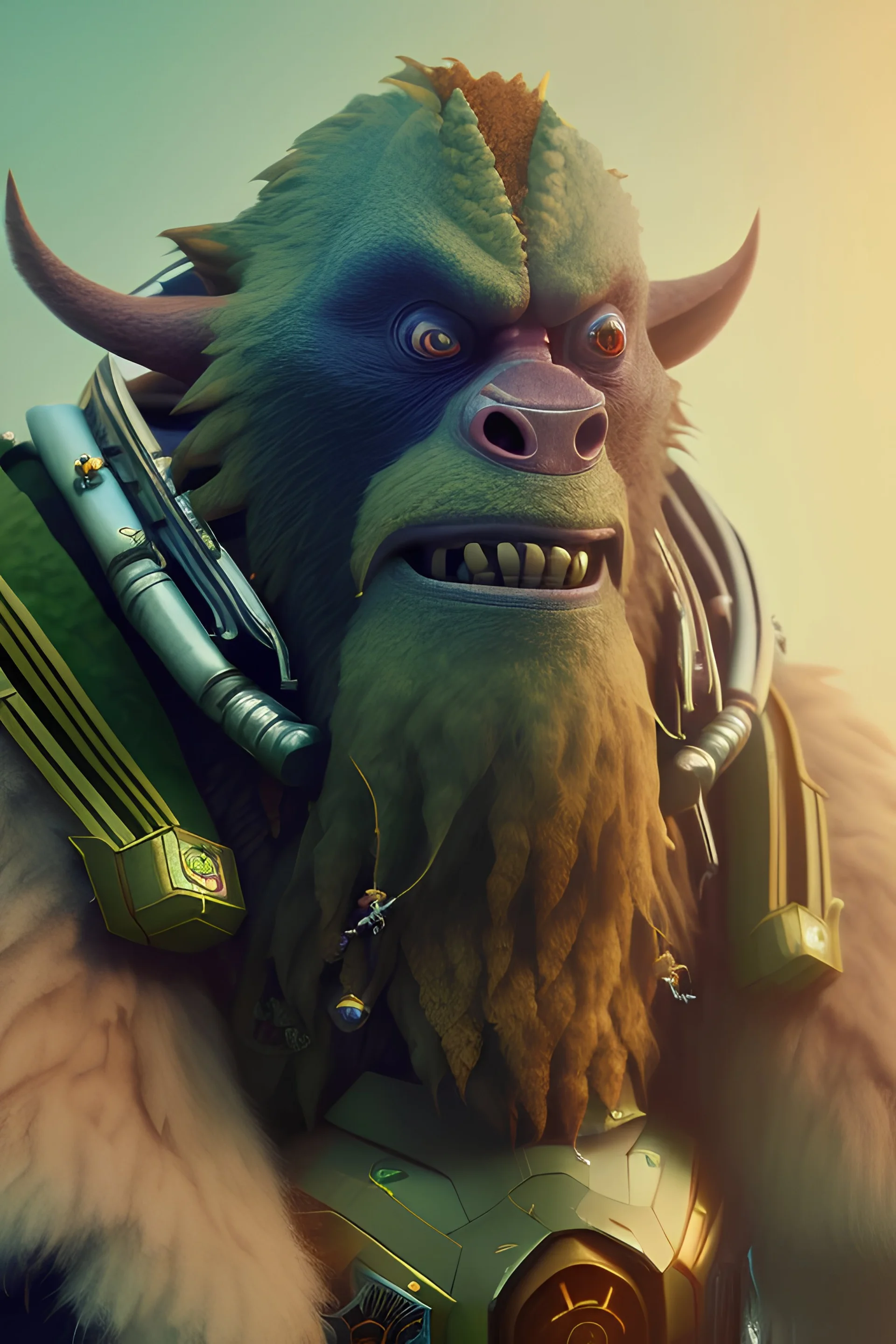  octane render, 8k, high detail, ork, portrait