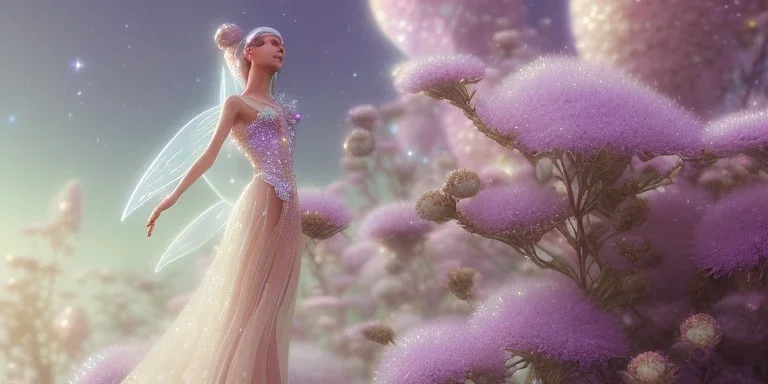 crystal subtle flower in a galactic ambiance beautiful fairy, transparent, delicate colors, in the foreground, full of details, smooth，soft light atmosphere, light effect，vaporwave colorful, concept art, smooth, extremely sharp detail, finely tuned detail, ultra high definition, 8 k, unreal engine 5, ultra sharp focus