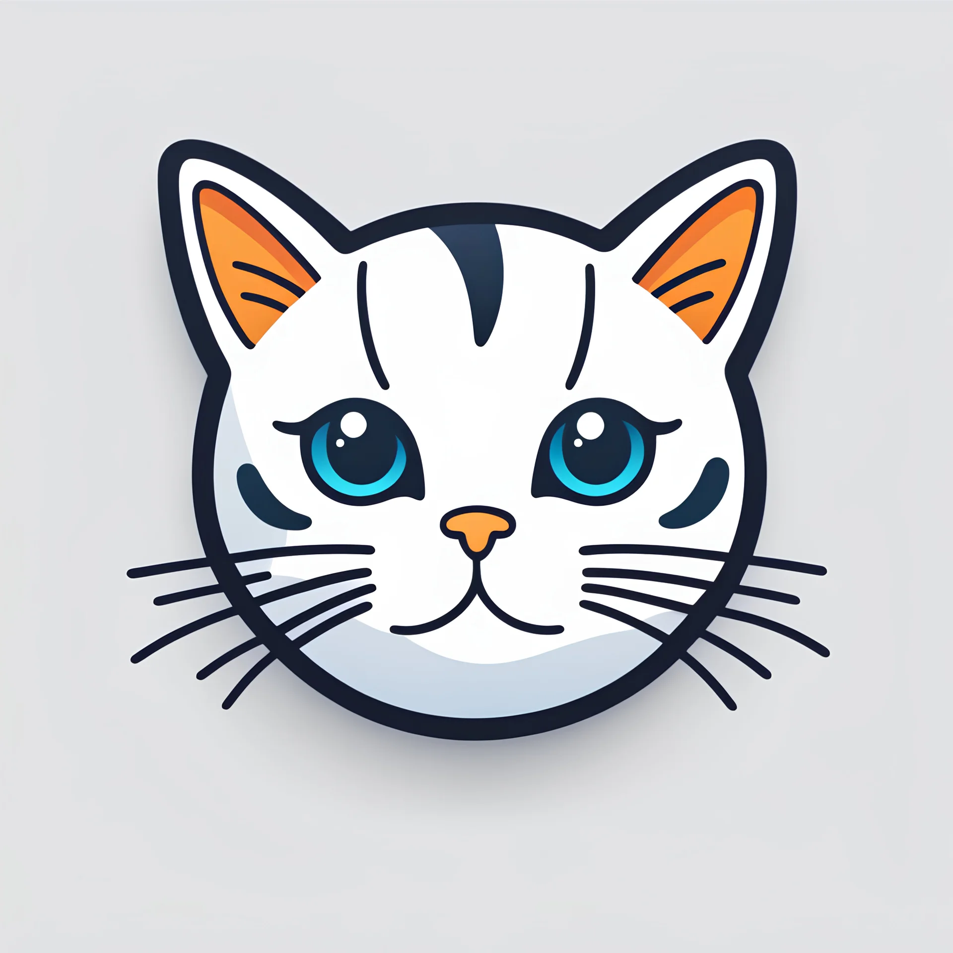 reddit app logo, cute cat, simple, face, closeup, bold lines, app logo