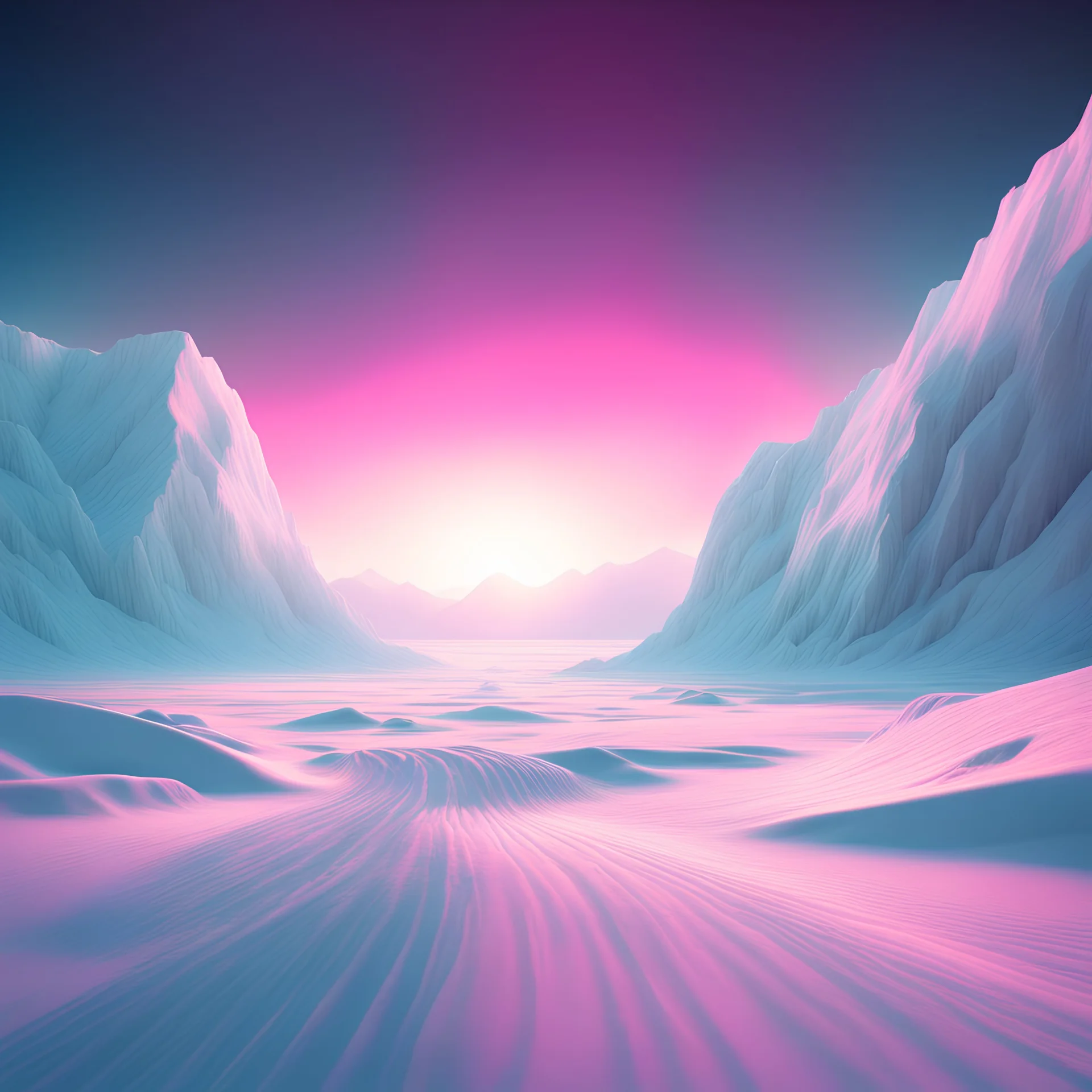 arctic blow in a white landscape, synthwave picture style with light pixel,