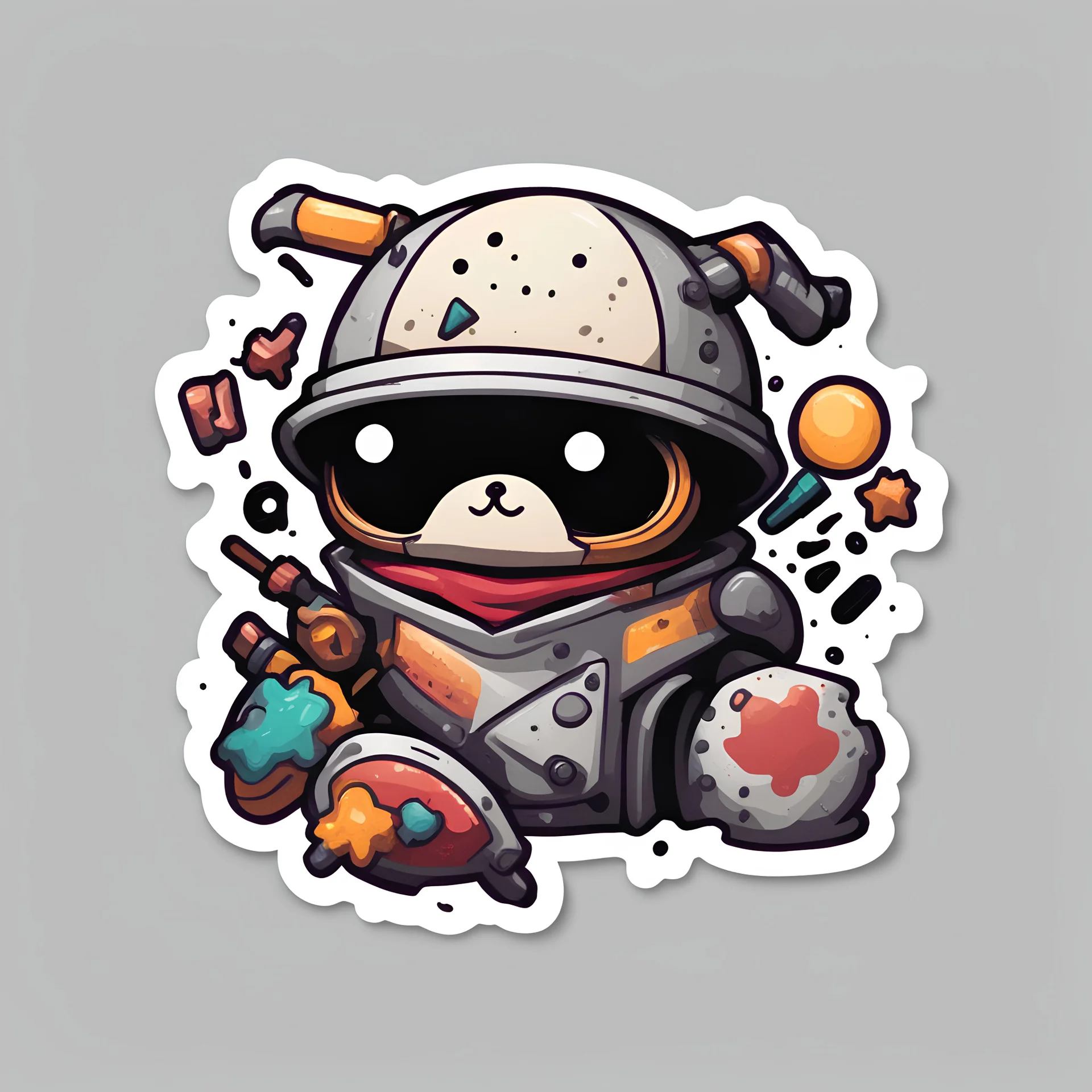 Fatal Order in cute junk art style, make it as a sticker