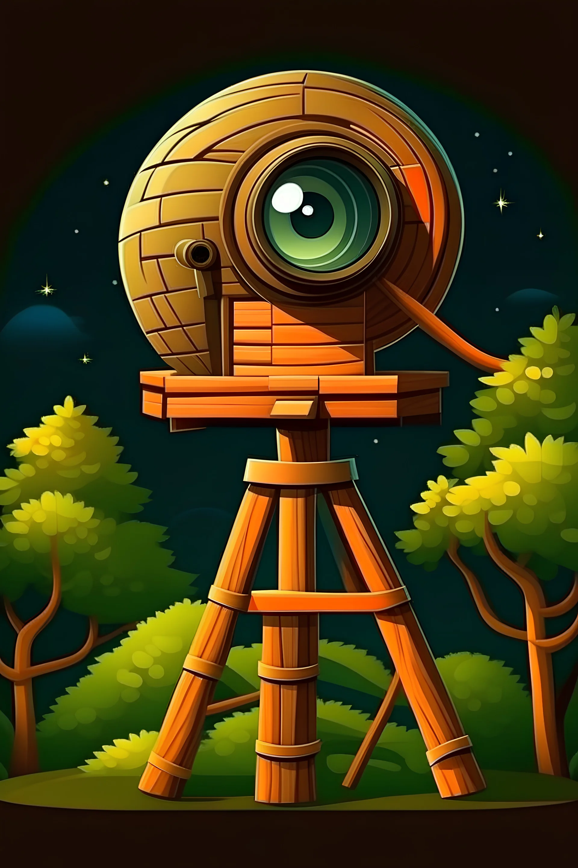 treehouse vector cartoony infographic telescope