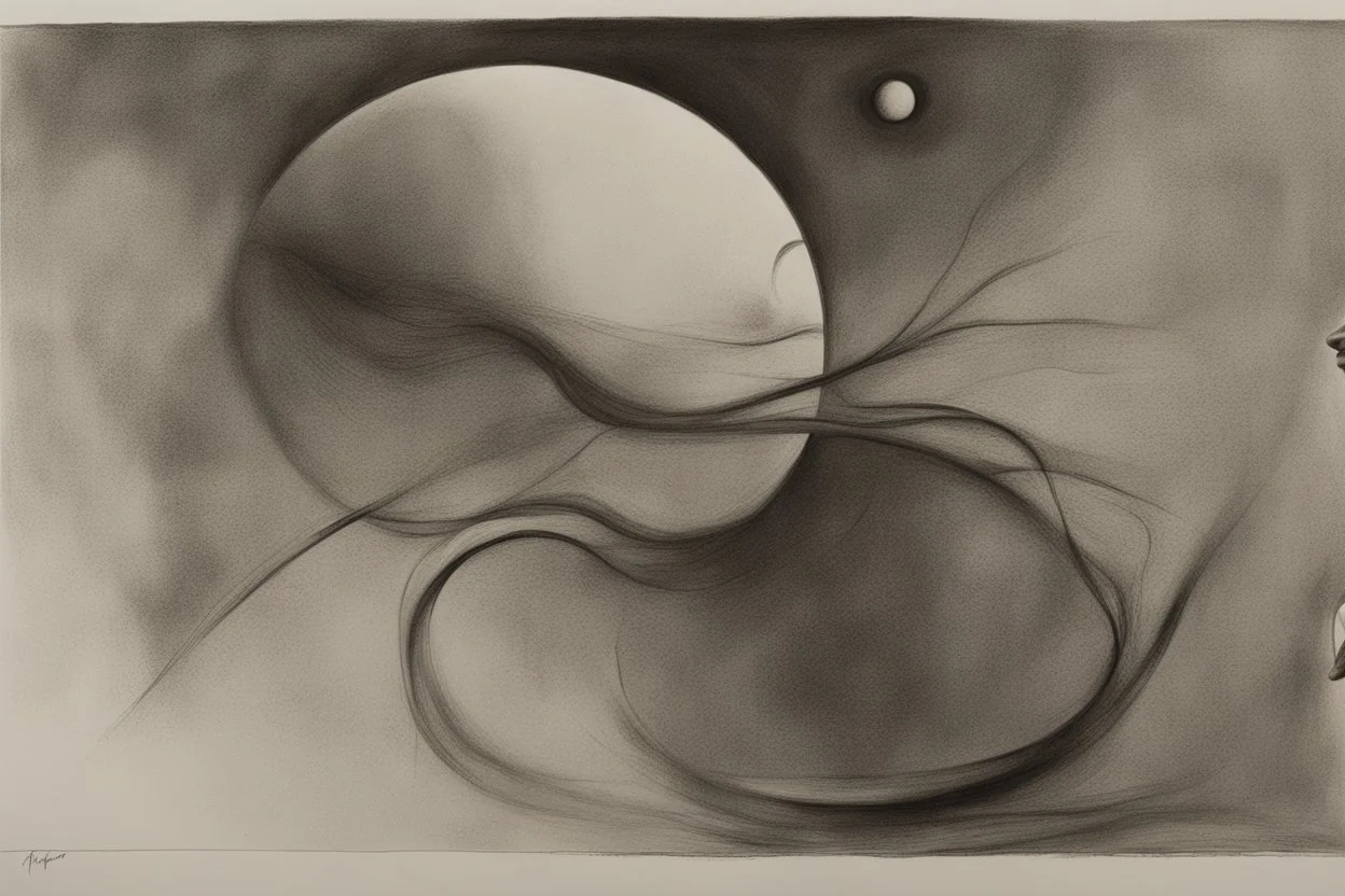 The life-filled void of an empty existence, a universe of paradoxes charcoal smooth