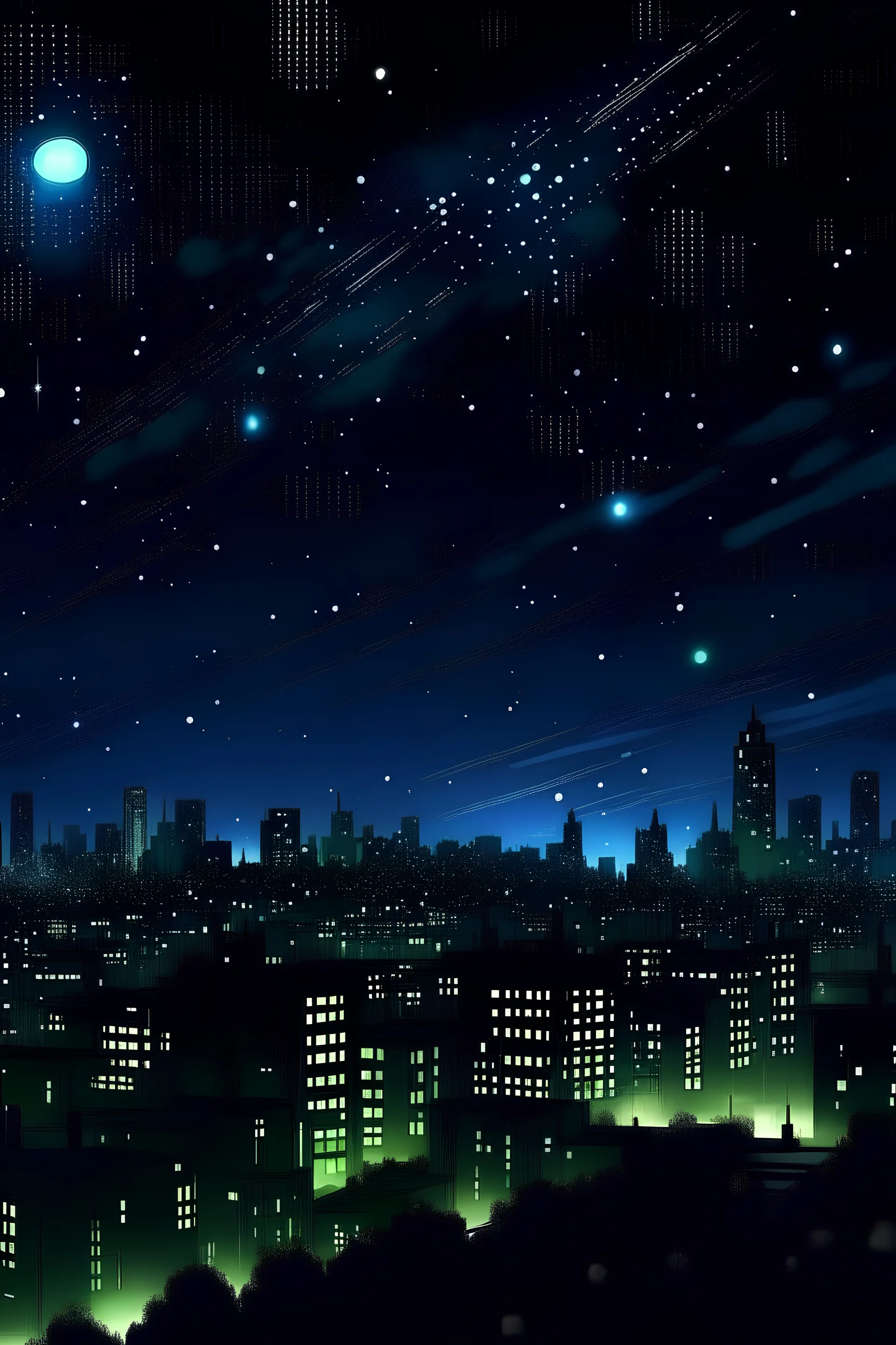 city in stary night