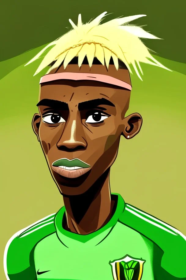 Victor Osimhen Nigerian football player , cartoon 2d