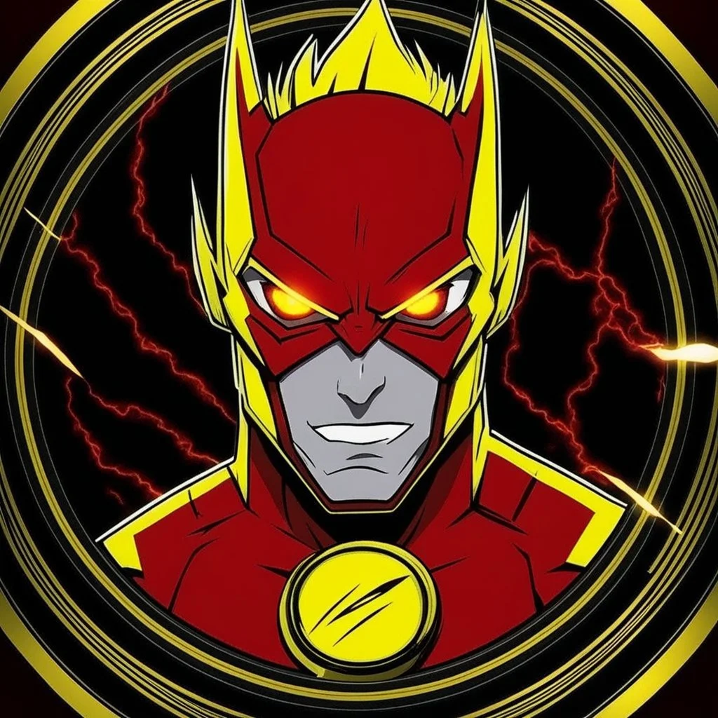 reverse flash animated inside a medalion but dont cut off the edges of the medalion