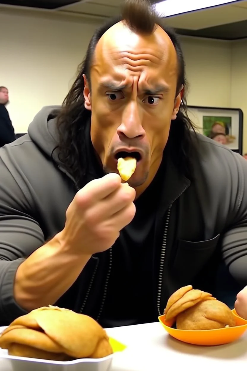 The rock eating chicken nuggets