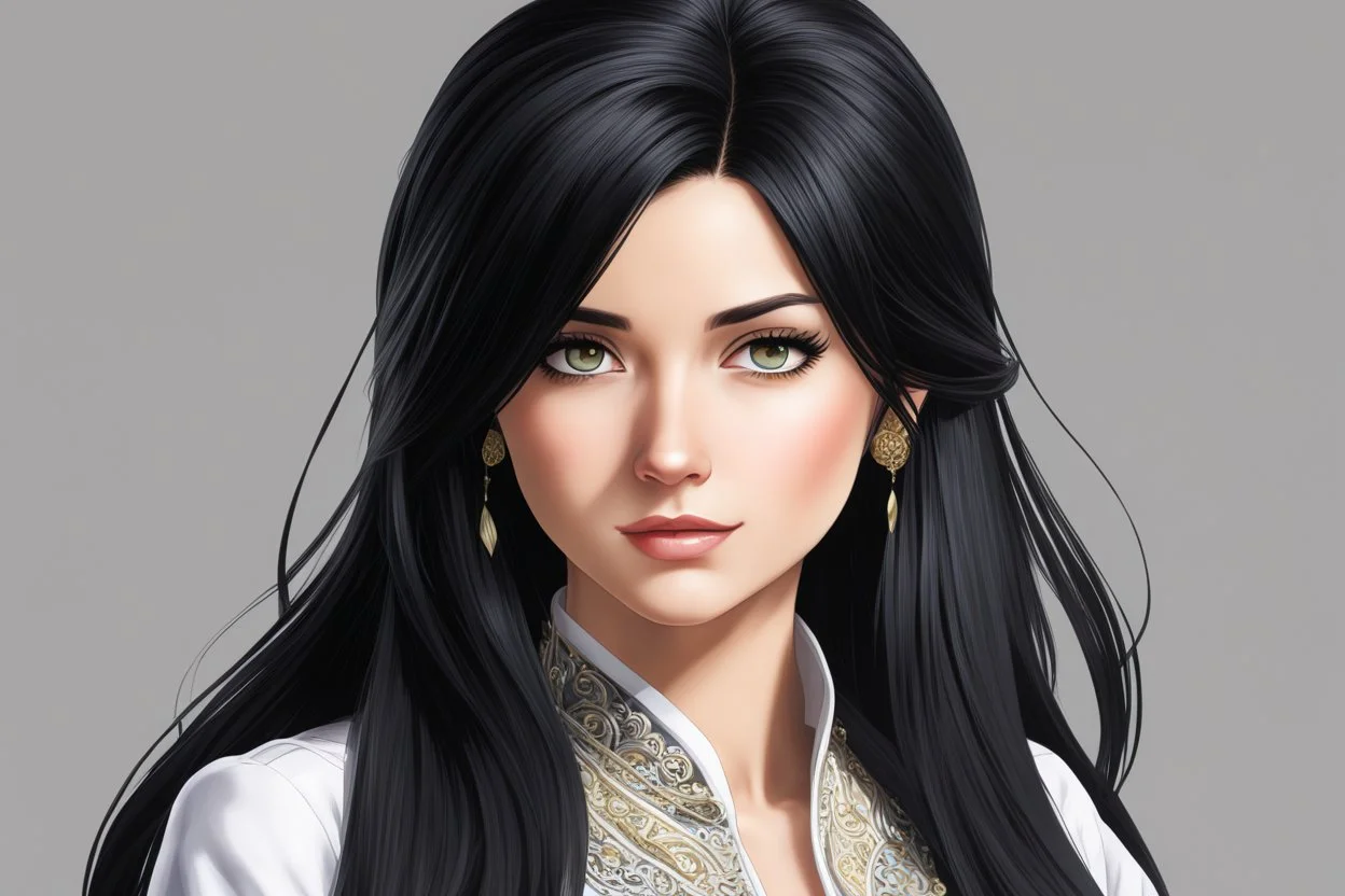 Monica Geller in 8k 2D anime artstyle, long black hair, close picture, intricate details, highly detailed, high details, detailed portrait, masterpiece,ultra detailed, ultra quality