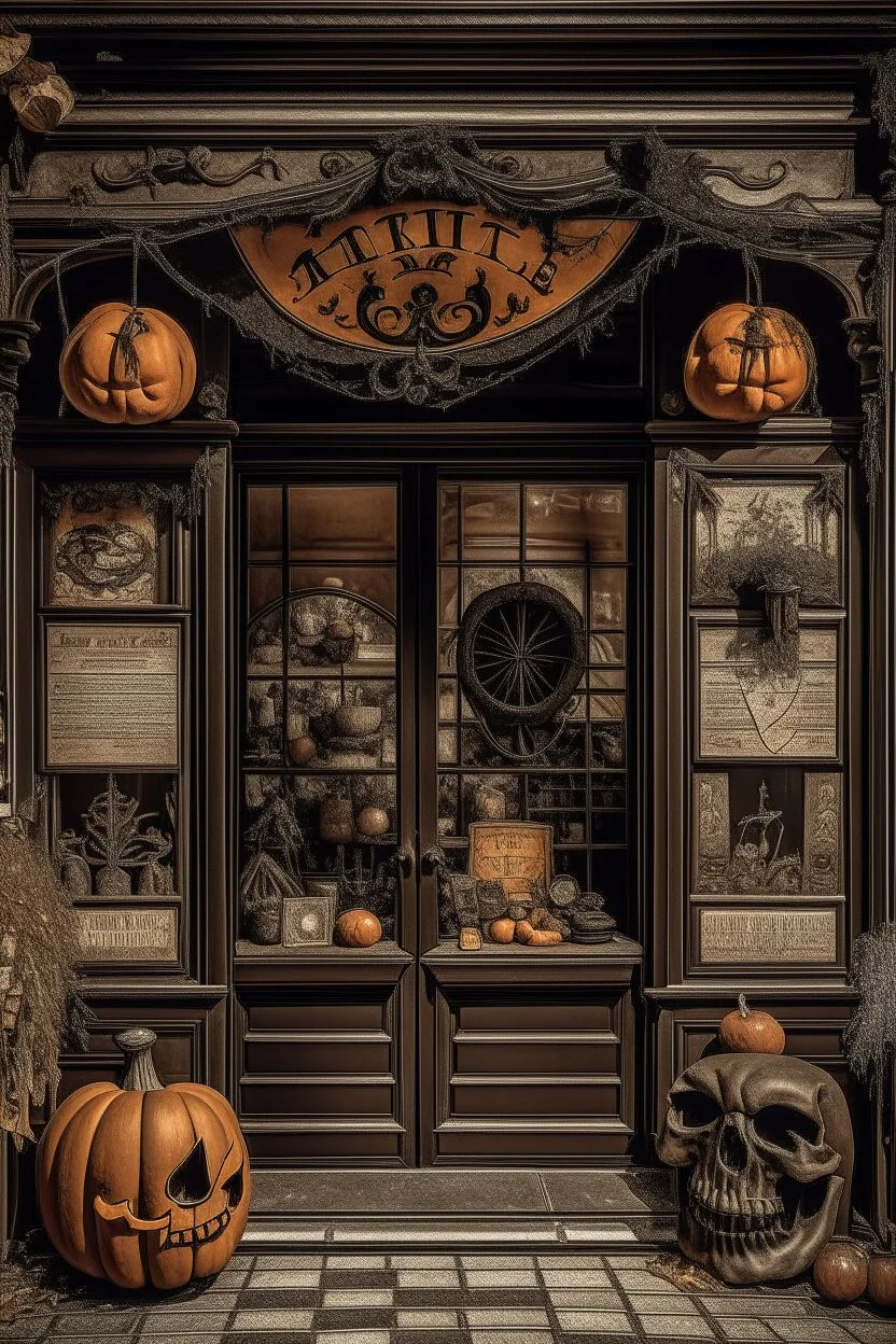 Vintage store front sign, Halloween, HD