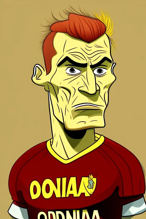 Luis Obinda Belgian football player r ,cartoon 2d