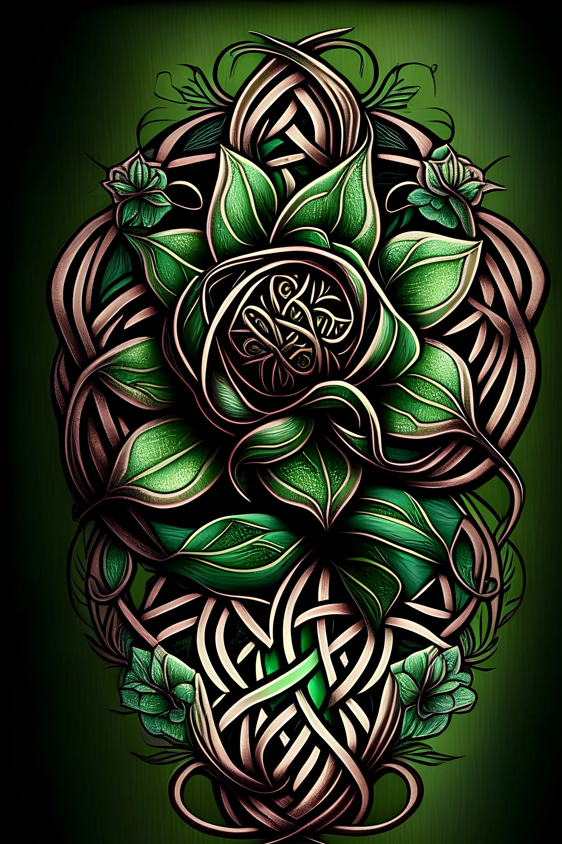 celtic tattoo design of a mum flower