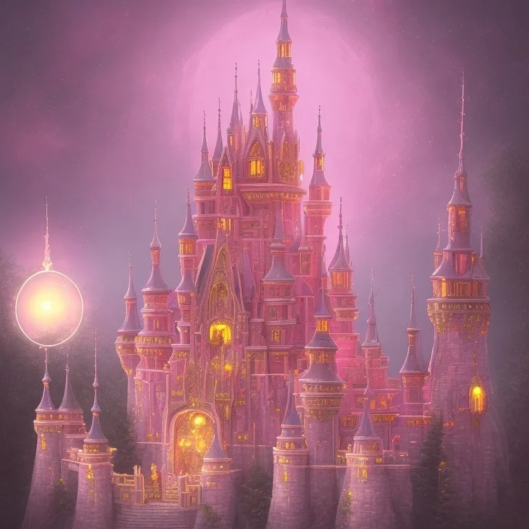 luminous pink castle