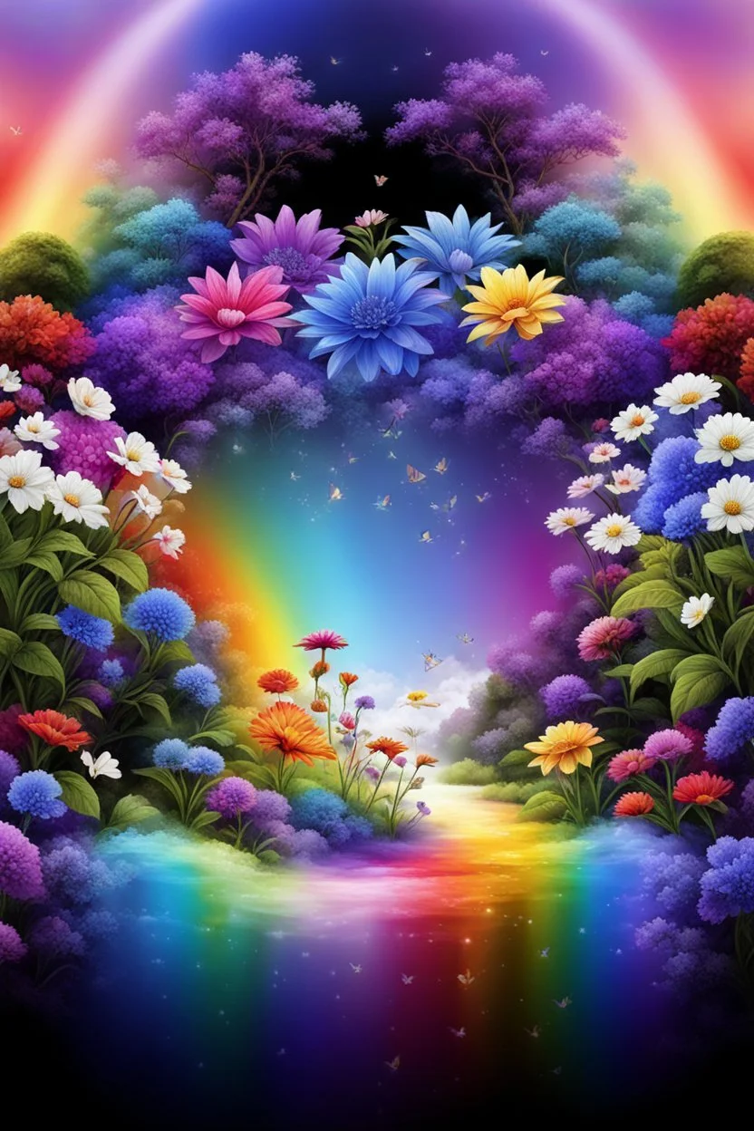 rainbow, colors, very beautiful, ,flowers garden,