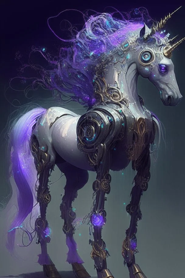 Inspired by the fantastical and driven by her own creativity, Agatha's mind blossomed with an idea that danced on the edges of imagination. She envisioned a cyber-golem unlike any other—a majestic unicorn, a creature steeped in mysticism and imbued with a power that could rival even the darkest forces.