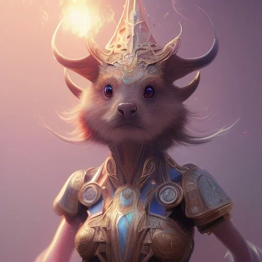 A small creature, magic, head and shoulders,deep colours, 8k resolution concept art portrait by Greg Rutkowski, Artgerm, WLOP, Alphonse Mucha, dynamic lighting, hyperdetailed,intricately detailed ,Splash art, trending on Artstation, triadic colors, Unreal Engine 5 , volumetric lighting Splash art fantasy"