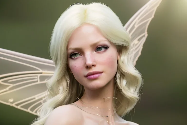 beautiful fairy very etheric, nice smiling, long blond hair, magic glamour make up, delicate colors, transparent wings, beautiful glamour transparent dress, ultra sharp focus, 8k, unreal engine 5, extremely sharp detail, light effect, soft light atmosphere, smooth, full of details, face in front, complete vision of face and hair and of the body