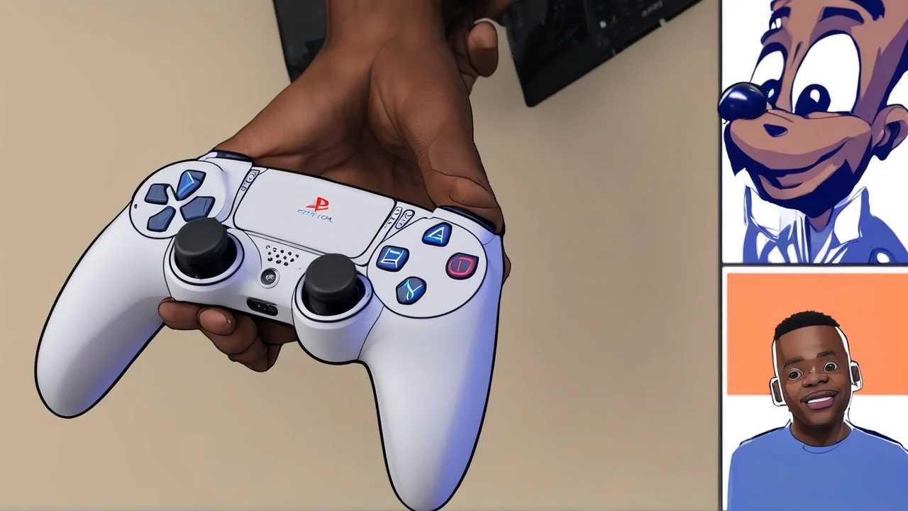 Tyrone uses a playstation 5 controller