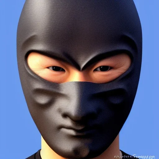 Ninja, Portrait 3d, très détaillé, très réaliste, sage, calme, apaisé, mysterieux.