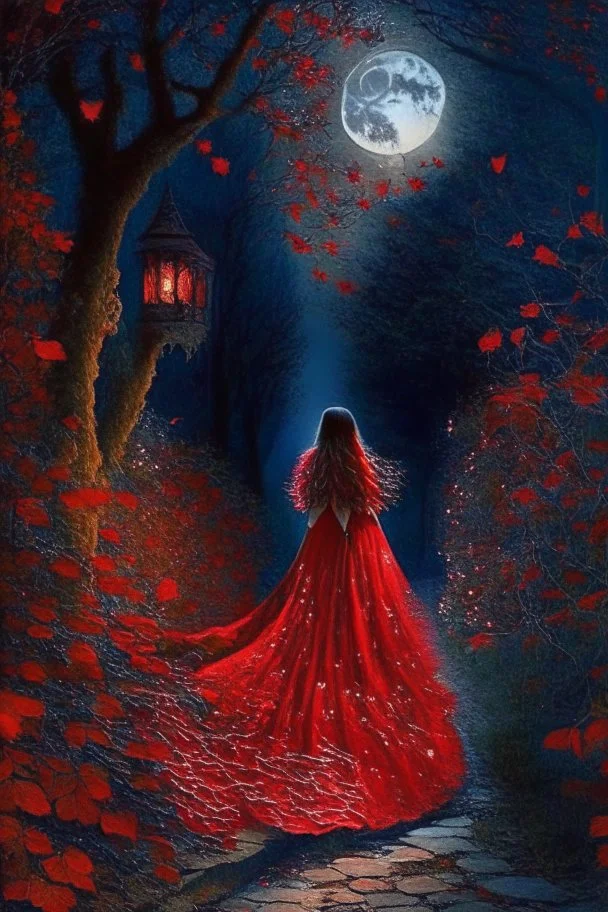 As she wear red dress walked along the cobblestone path, Lily discovered that the night held a secret enchantment. Moonbeams danced through the leaves, casting ethereal shadows on the ground. The nocturnal creatures serenaded her with their melodic songs, and the scent of wildflowers filled the air