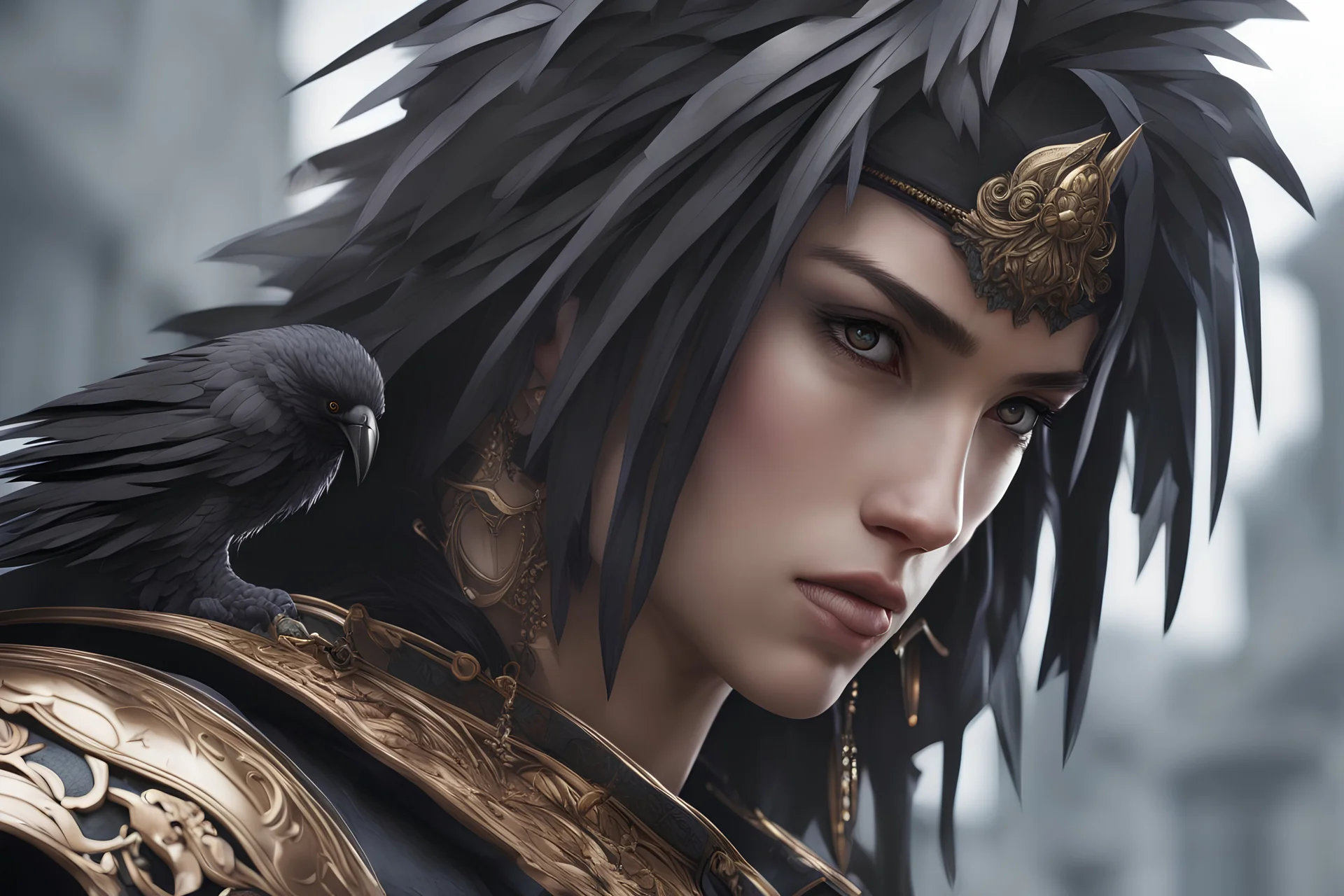 human beastin 4k anime cgi artstyle, crow, full body, apocalypse, intricate details, highly detailed, high details, detailed portrait, masterpiece,ultra detailed, ultra quality