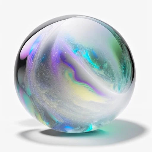 3d holographic marble isolated on infinite white background, glow, glass effect, 4k. sober. fintech