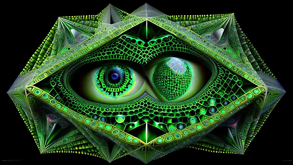 impossible octaedric jeweled paradox geometry infinite algae with eyes