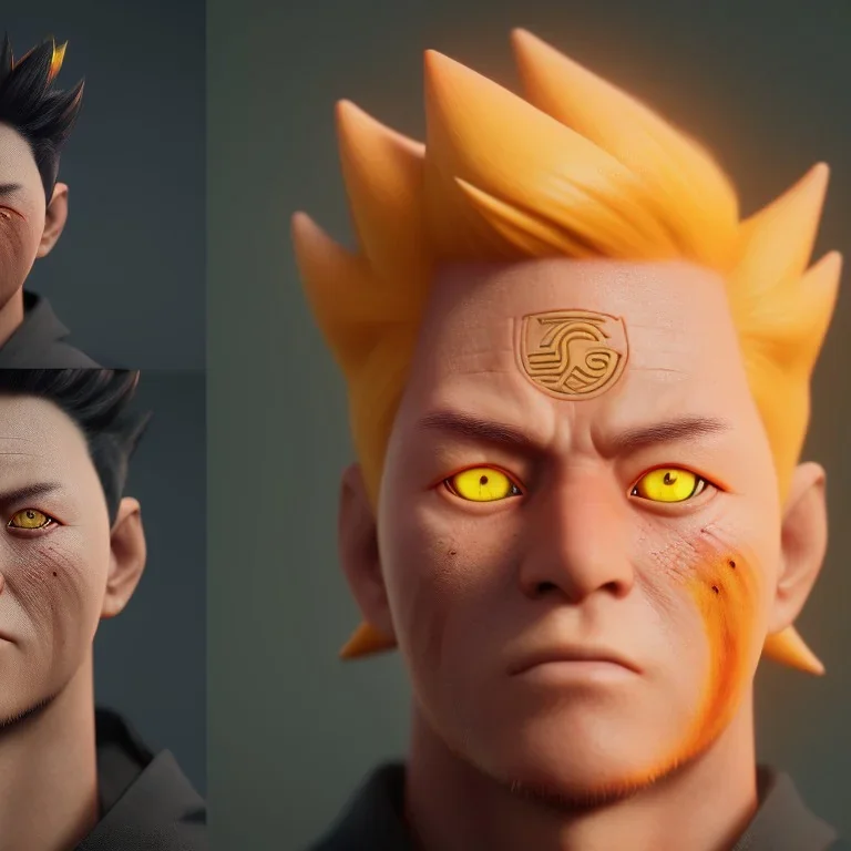 portrait of naruto, fire eyes, ultimate power, beast mode,cyberpunk effect,