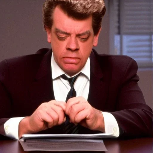 Shooter McGavin from Happy Gilmore diligently paying his taxes