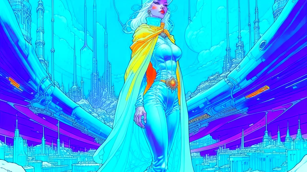 the heroine of the crystal kingdom, Moebius style