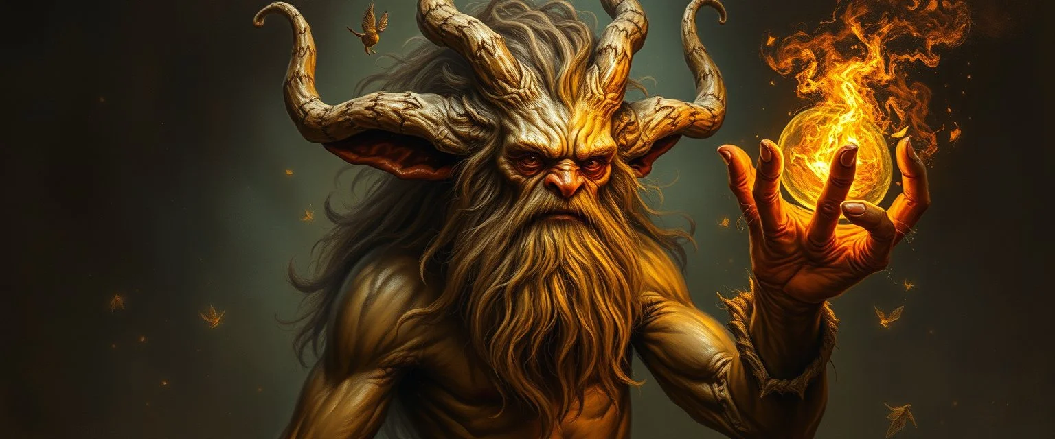 en god og snill og flink og veldig søt og hårete som en hippie , psionisk humanoid skapning fra universet, de regjerer ofte i underjordiske byer i Underdark. ser på seg selv som overlegne og bruker andre som slaver. , painted by Rembrandt