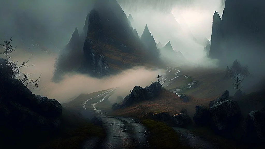 trail through the misty mountains