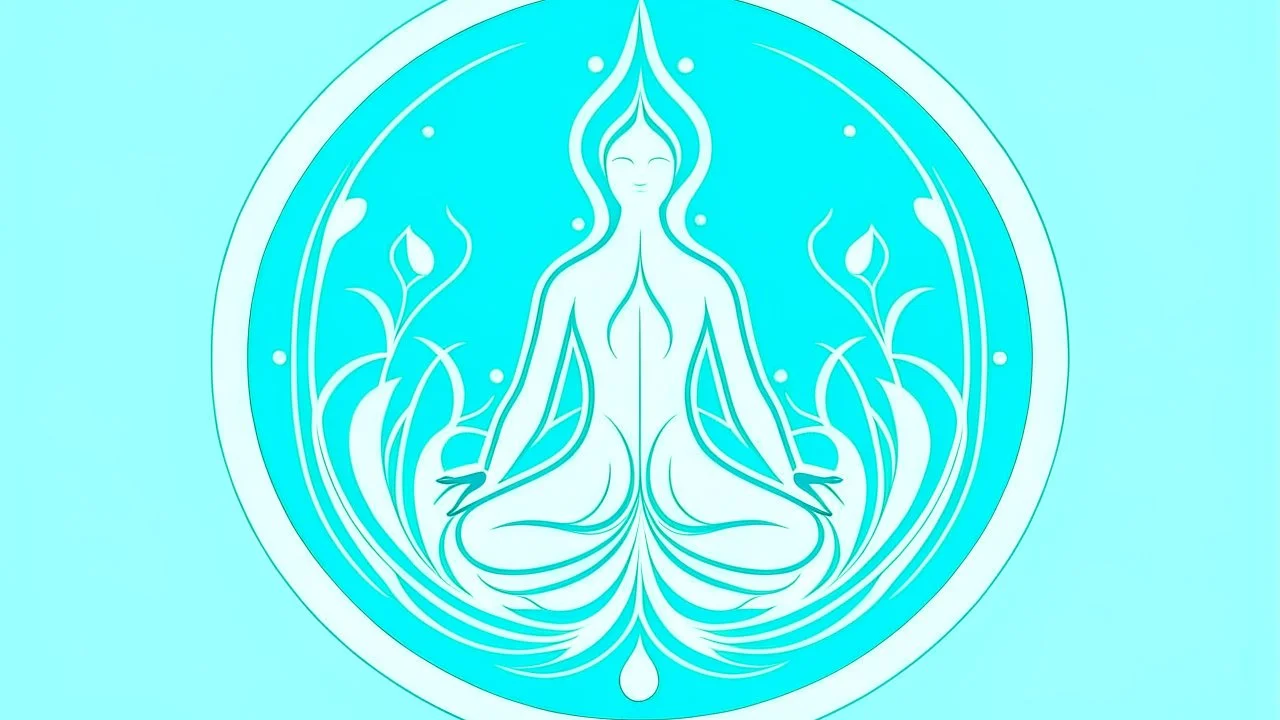 Design a Prana Breathwork logo combining conscious breathing and ice immersion. Use fluid lines to depict breath flow, possibly with a raised human figure for expansion. Integrate a crystalline shape for ice immersion. Colors: light blue for tranquility, mint green for balance, and white for purity. Aim for a logo representing continuous breath cycles, reflecting Prana Breathwork's holistic well-being approach. Be versatile for different platforms.