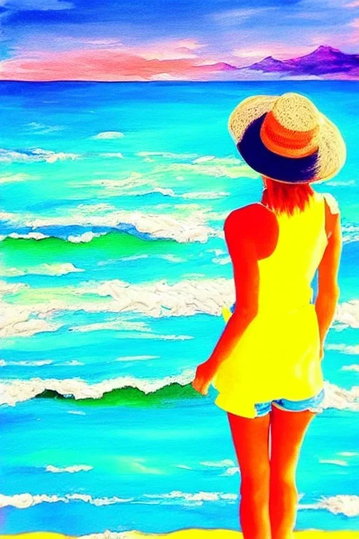 painting, wanderlust, bright colors, beach