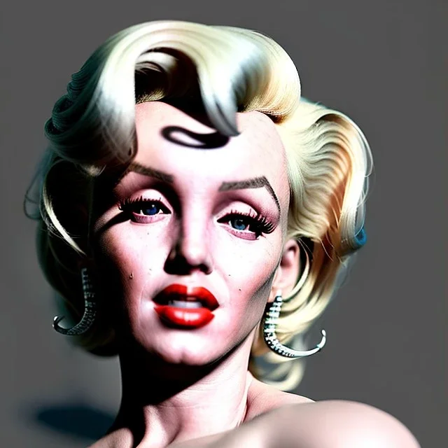 Realistic image portrait, Marylin Monroe, highly detailed, concept art, unreal engine 5, ray tracing, RTX, lumen lighting, ultra detail, volumetric lighting, 3d, finely drawn, high definition, high resolution.