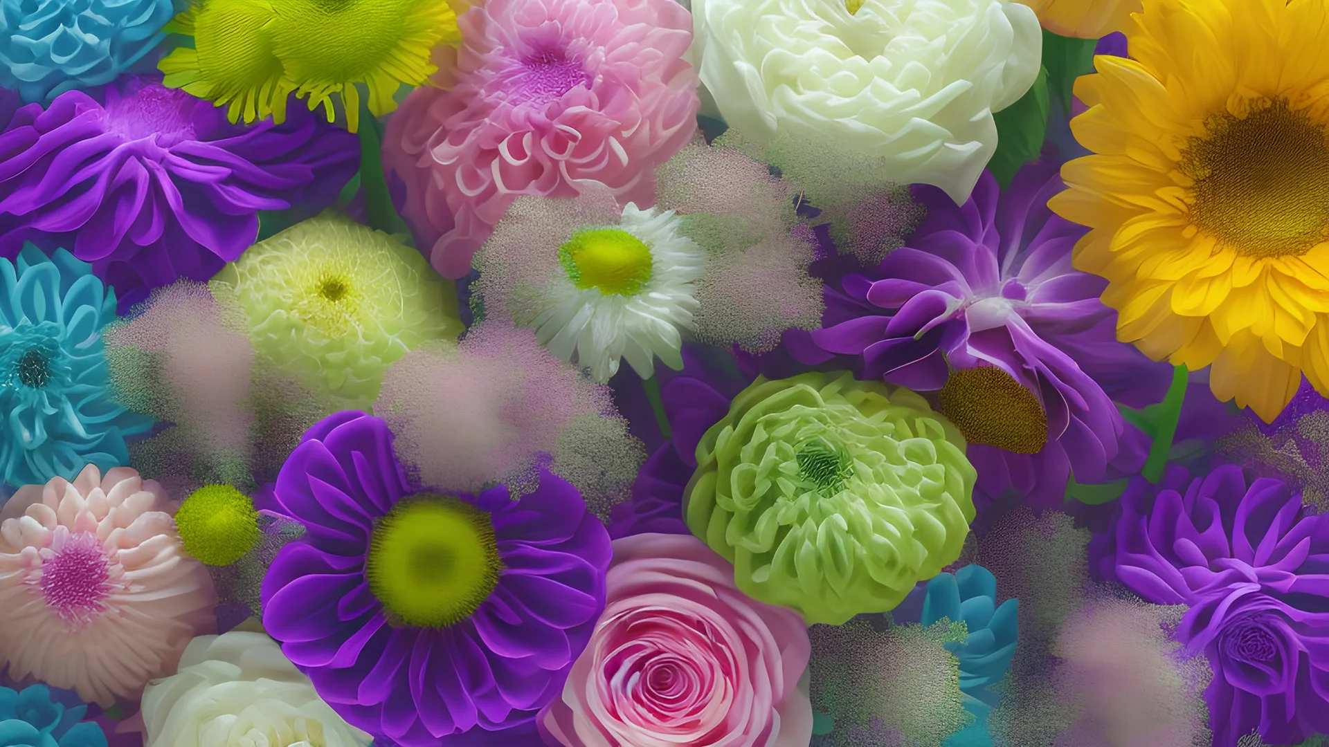 photograph of a beautiful bouquet of flowers, bright pastel background