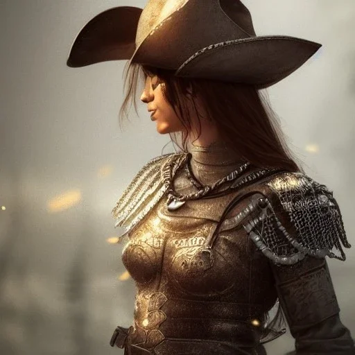 best quality, realistic lighting, masterpiece portrait of sara jay, details, light dusting of freckles, cowboy shot from above, simple chain hauberk, warhammerVector art matte painting digital illustration 3D shading CryEngine Behance HD 3Delight