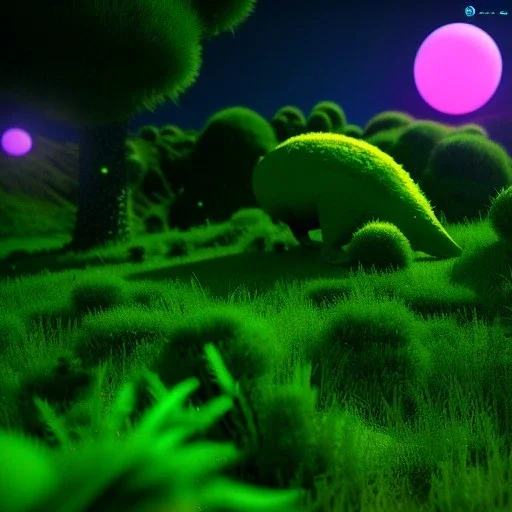 scifi landscape, herbivore alien animals that graze, bioluminsescent plants, bioluminescent flovers, 8k resolution, dynamic lighting, ultra hyperdetailed, Unreal Engine 5, ultra colourful, very small details