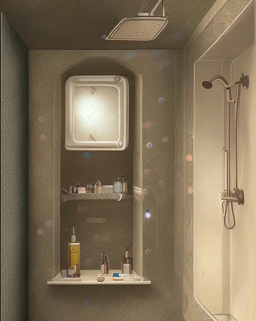 The shower gel box is inside a bathroom.